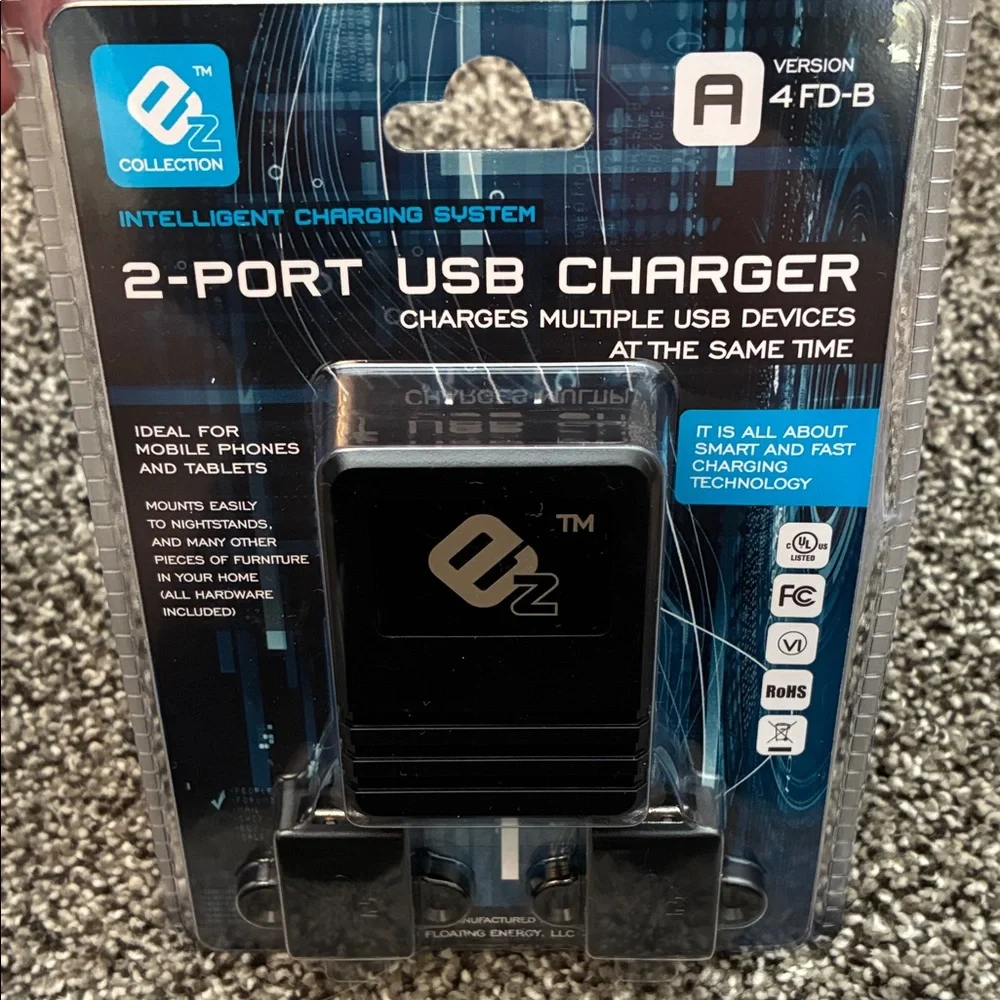 2-Port USB Charger with Cable and Mounting System